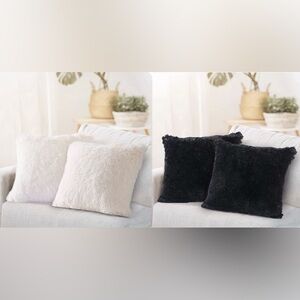 Panku Long Hair PV Fur Pillow Cover Super Soft 4 Pieces With Zipper 20”20”